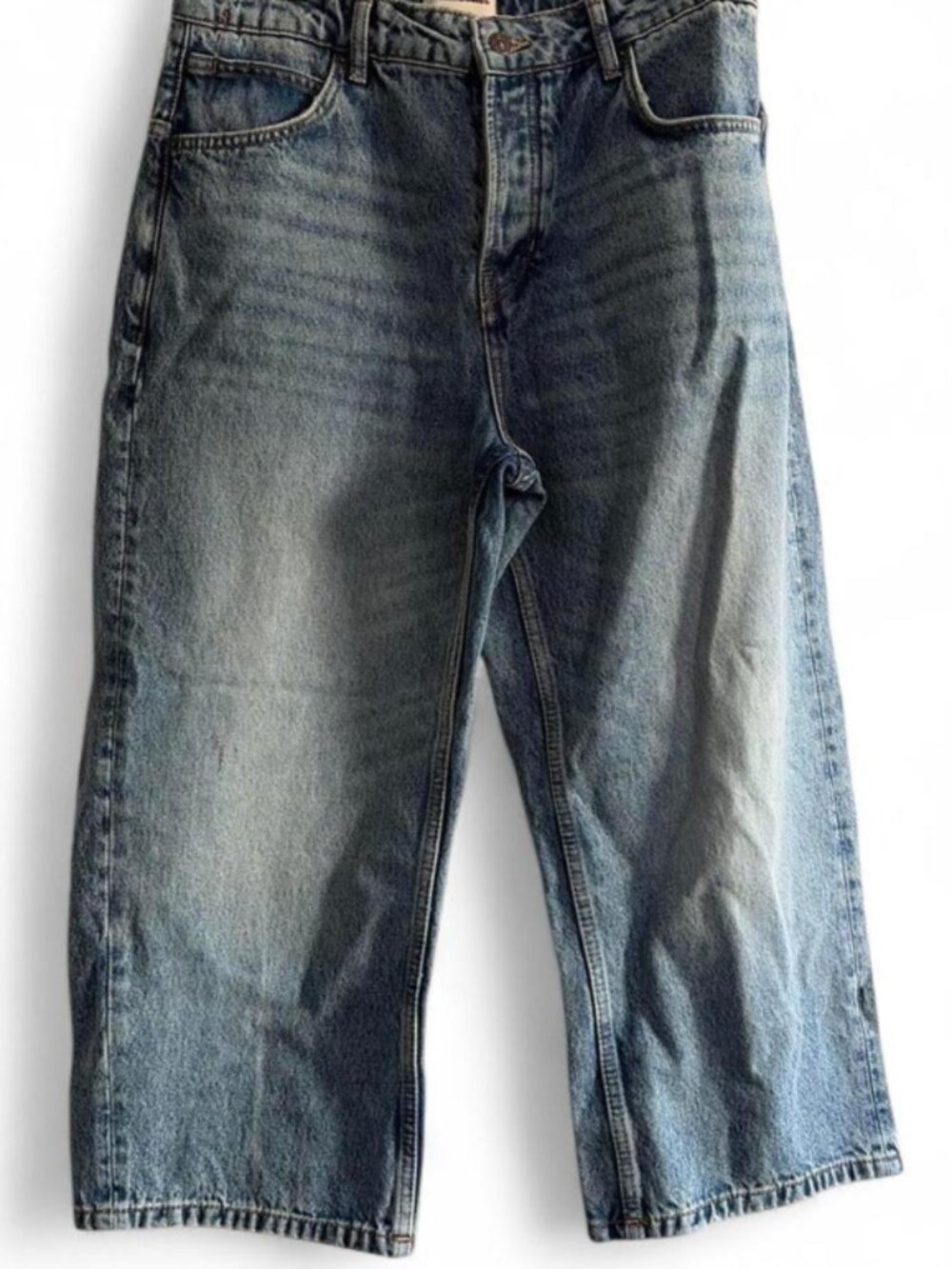 NWOT We The Free Free People wide leg cropped jeans | size 29 | button fly | 100